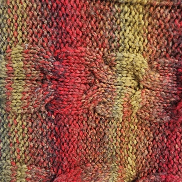 VTG Fiorella Italy Womens Medium Wool Blend Cable Short Sleeve Sweater Granola - Picture 5 of 9